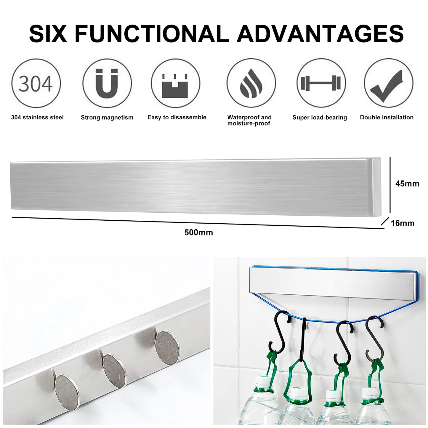 Magnetic Knife Rack Wall-mounted