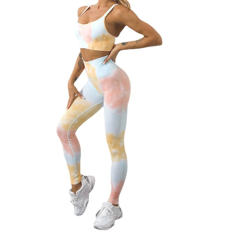 Mrs win Tie Dye Yoga Pants High Waist Leggings
