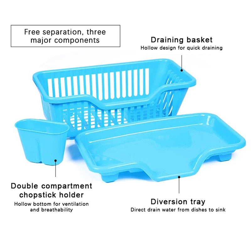 Kitchen Drainage Rack With Drainer Board Countertop Utensils Plates