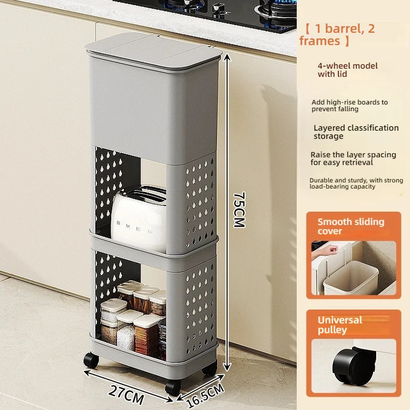 3 Layers Durability Plastic Waste Container with Modern Look