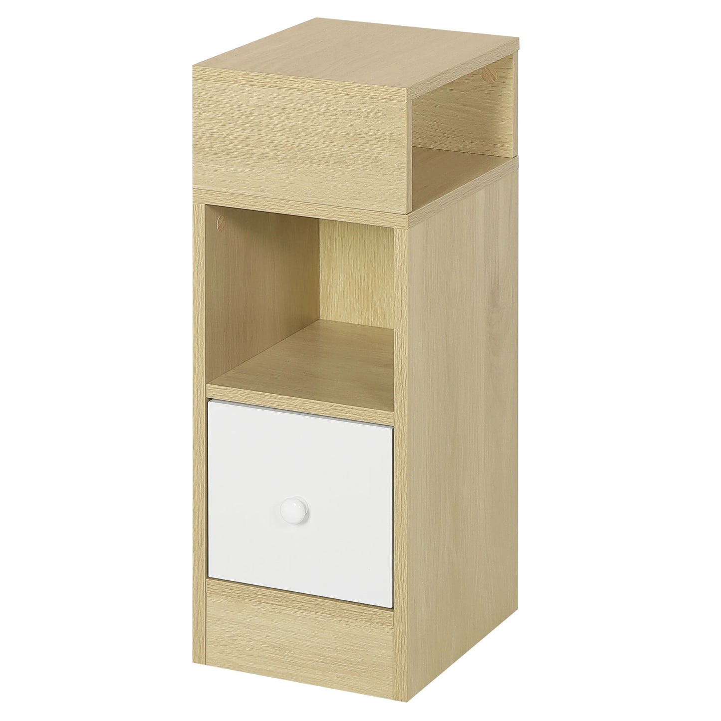 WOLTU 2PCS Narrow Bedside Table Nightstand with Open Shelves