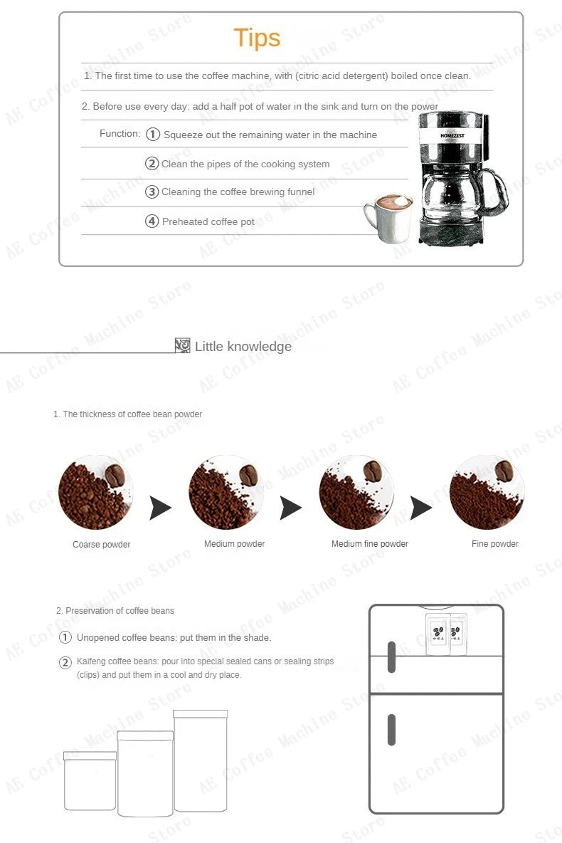 Household Small American Drip Coffee Maker Fully Automatic Tea Maker Portable