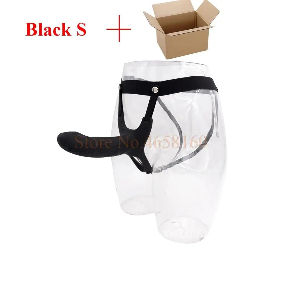 Full Silicone Strappy Hollow Penis Extender Strapon Dildo