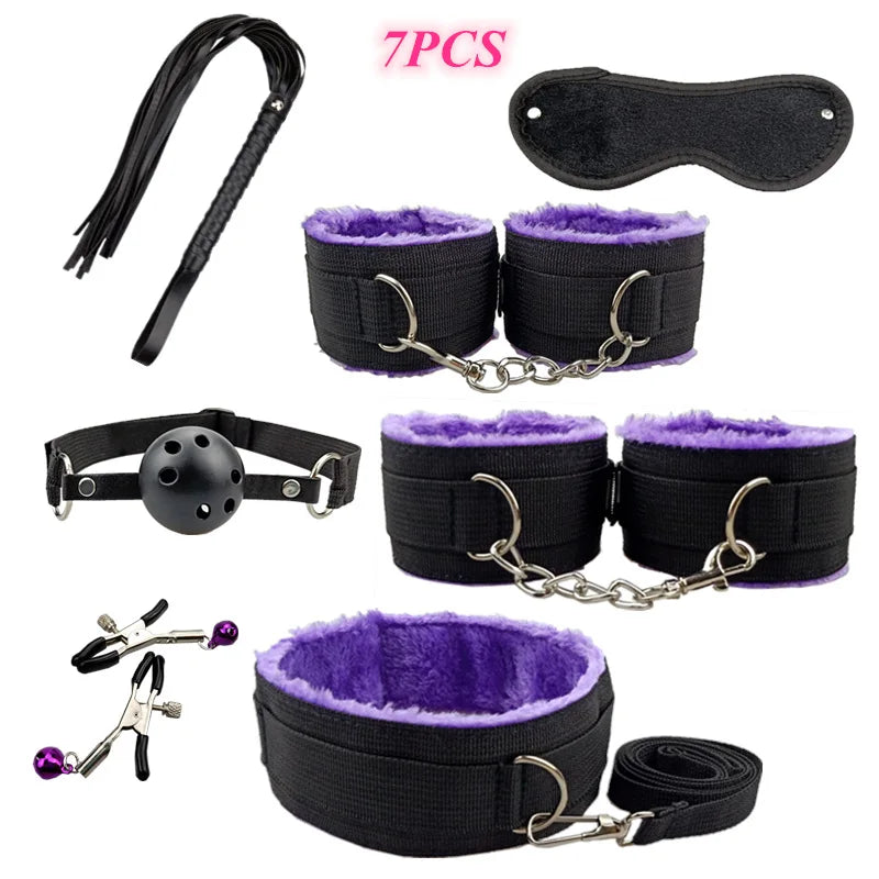 Sex Products BDSM Bondage Set Handcuffs Anal plug Tail