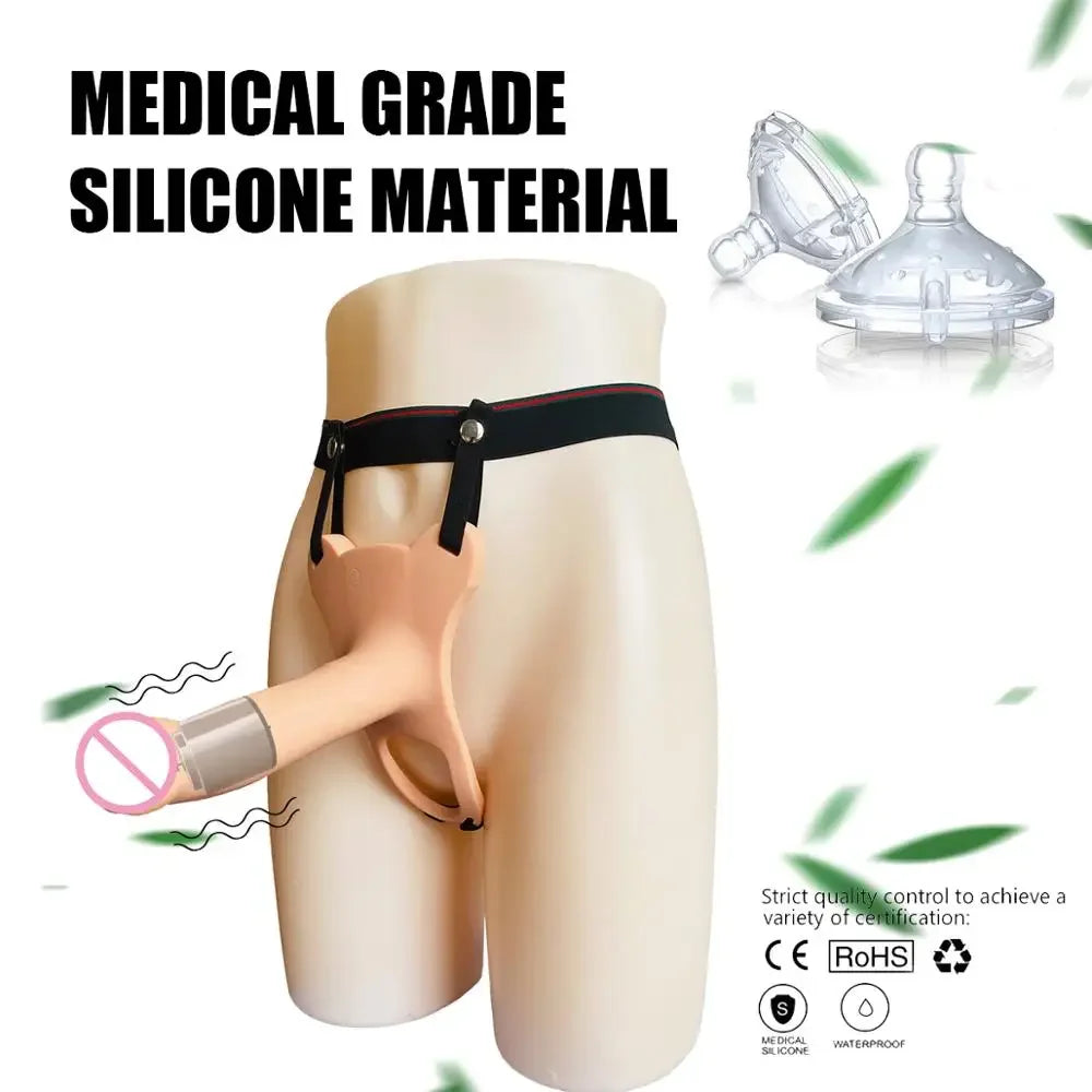 Double Penetration Penis Sleeve Dildo Vibrator for Couples Wireless Remote Control Vibrator