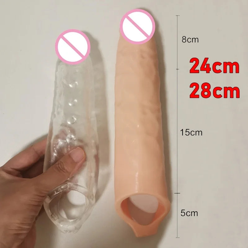 Realistic Penis Sleeve Extender huge Male Cock