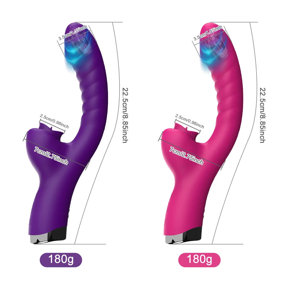 Tongue Licking Vibrator 2 In 1 Adult Women Sex Toys Dildos Vibrators