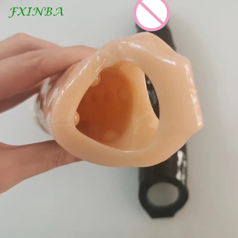 Realistic Penis Sleeve Extender huge Male Cock
