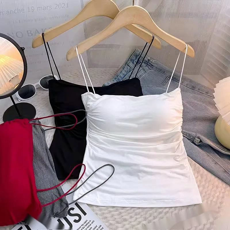 YJSFG HOUSE Padded Camisole - Built-in Bra