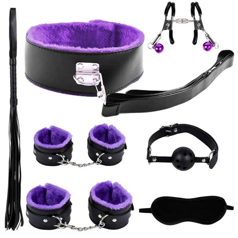 Sm Adult Sex Toys Leather Seven-piece Set Couple Alternative Toys