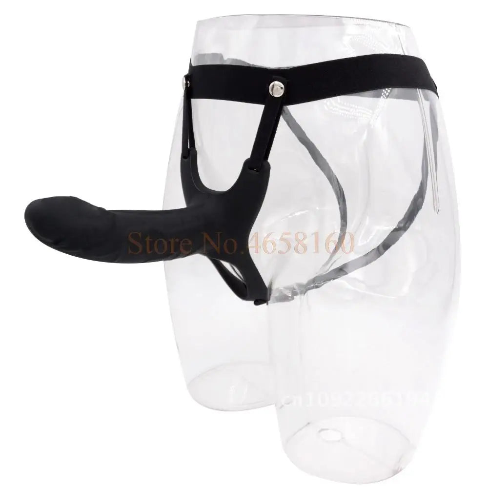 Full Silicone Strappy Hollow Penis Extender Strapon Dildo