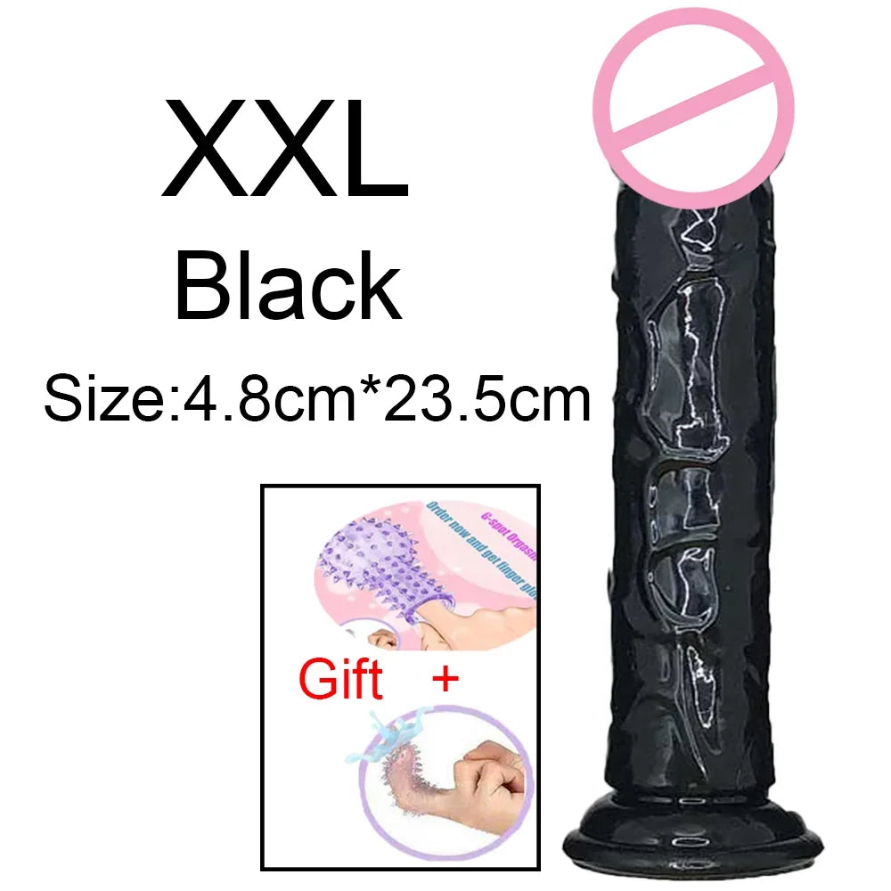 Realistic G-Spot Jelly Dildo Silicone Penis with Suction Cup