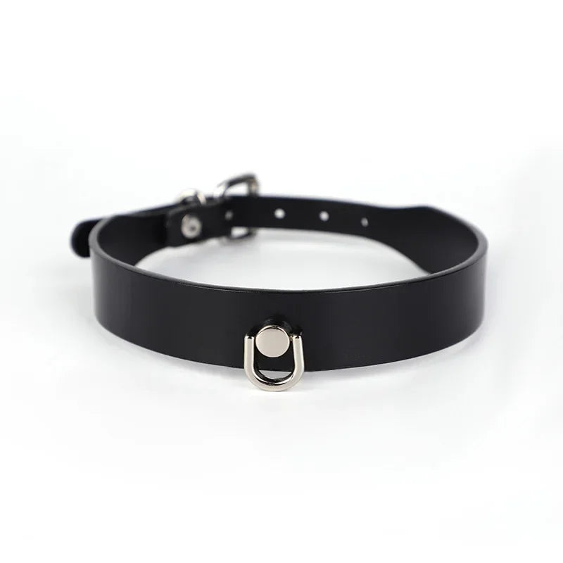 Adult Games Genuine Leather Series Slave Bed Neck Restraint Belt Strap