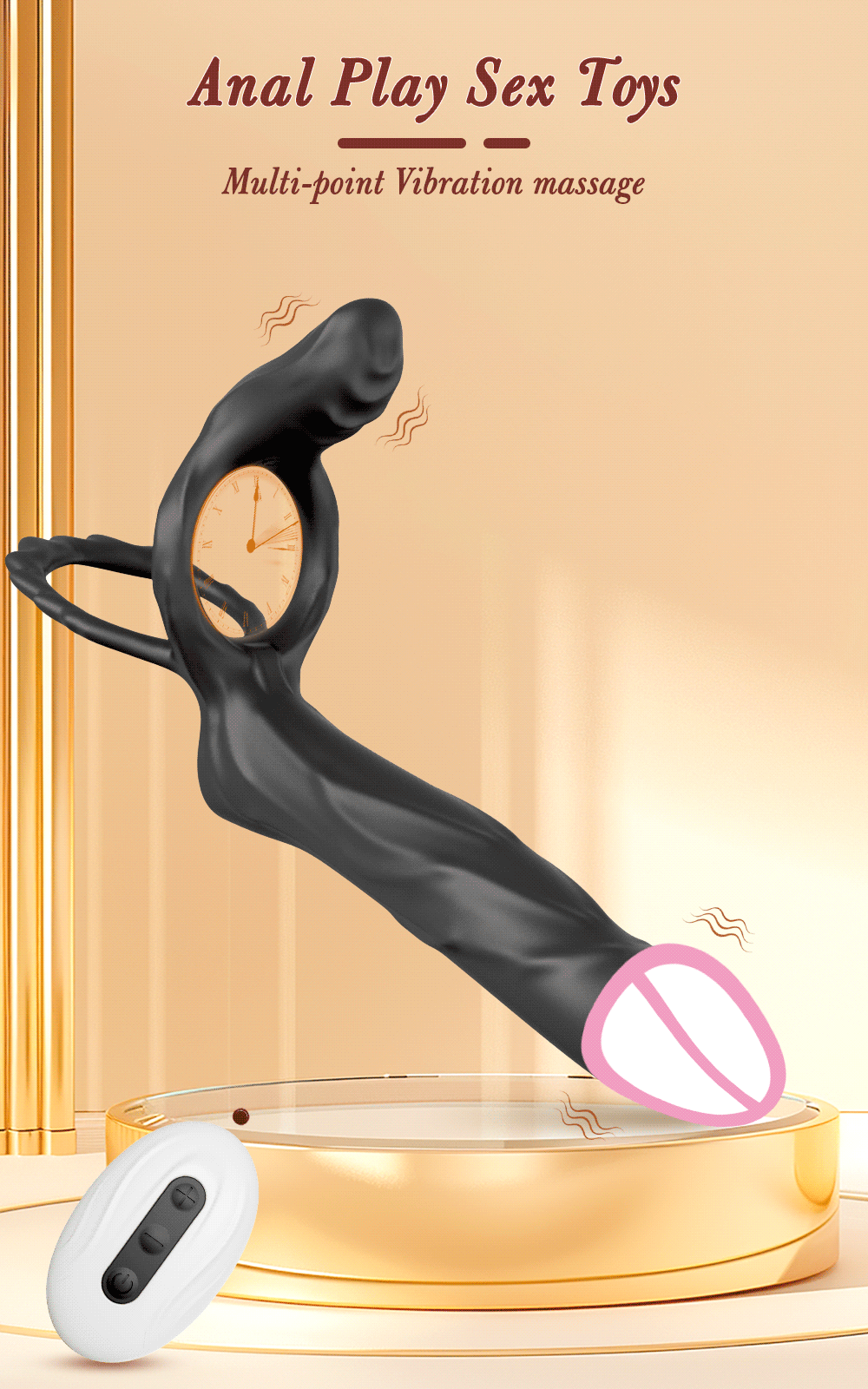 Double Penetration Dildo for Men Vibrating Cock Ring