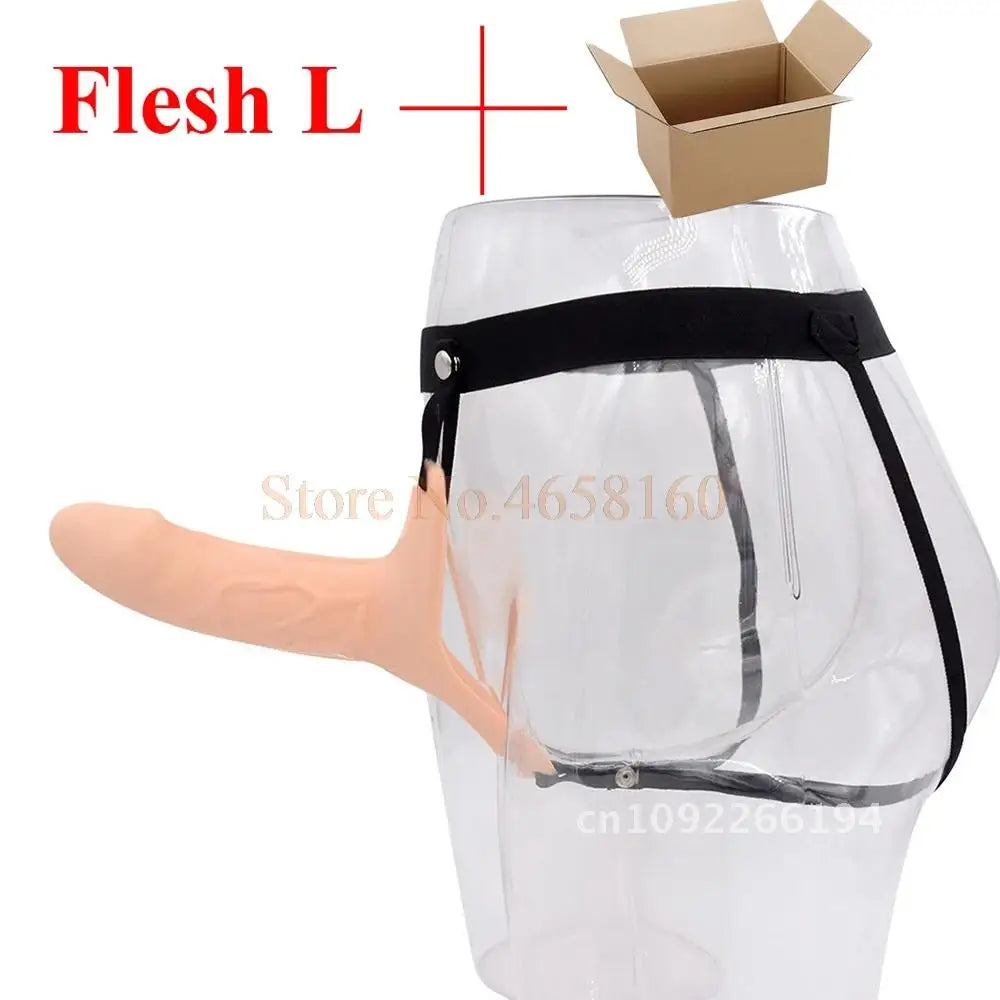 Full Silicone Strappy Hollow Penis Extender Strapon Dildo