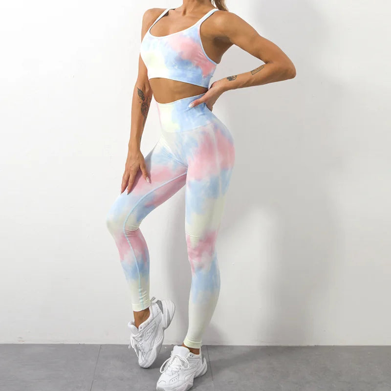 Mrs win Tie Dye Yoga Pants High Waist Leggings