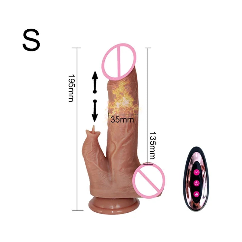 Heating Thrusting dildo Vibrator with Suction Cup