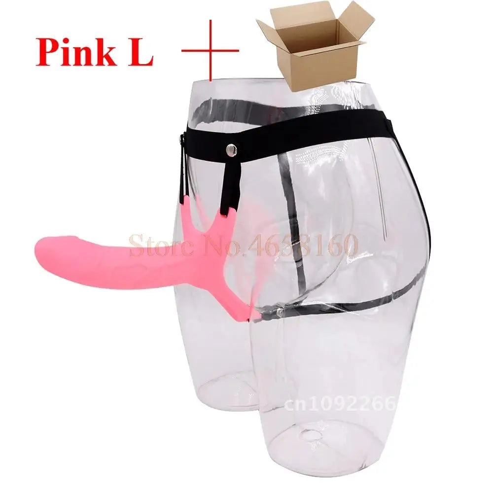 Full Silicone Strappy Hollow Penis Extender Strapon Dildo