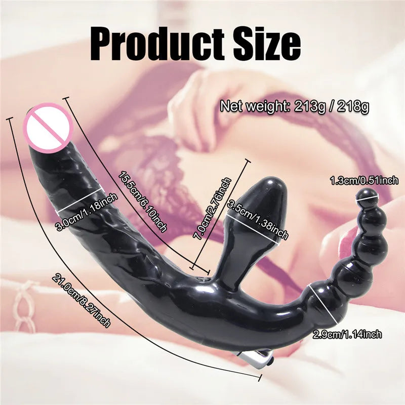 Anal Plug Triple Stimulation Wearable Adult Toy for Women