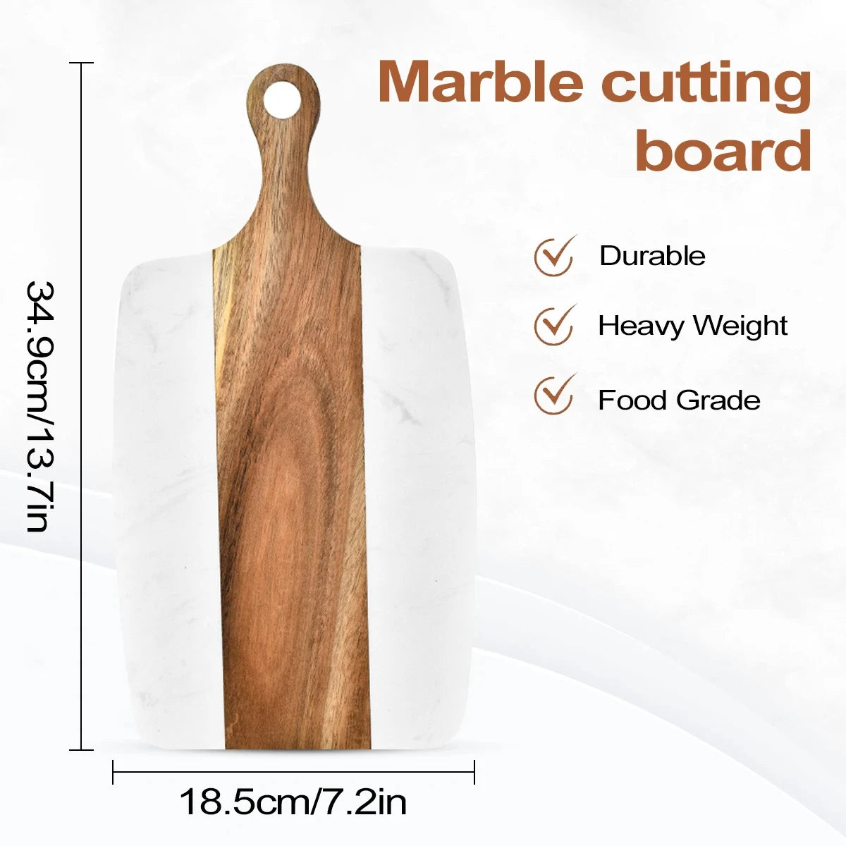 Elegant Wooden and Marble Cutting Board, Stylish and Durable Cutting Board, Perfect for Slicing and Serving Cheese or Meats