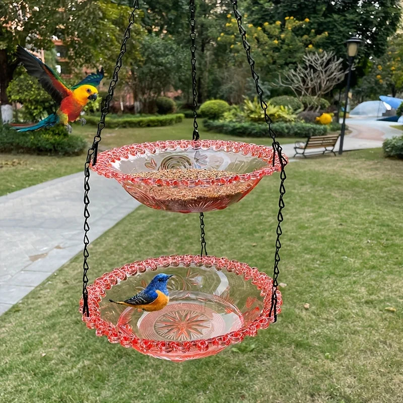 PC Plastic Bird Feeder - No Battery Hanging Garden Feeder
