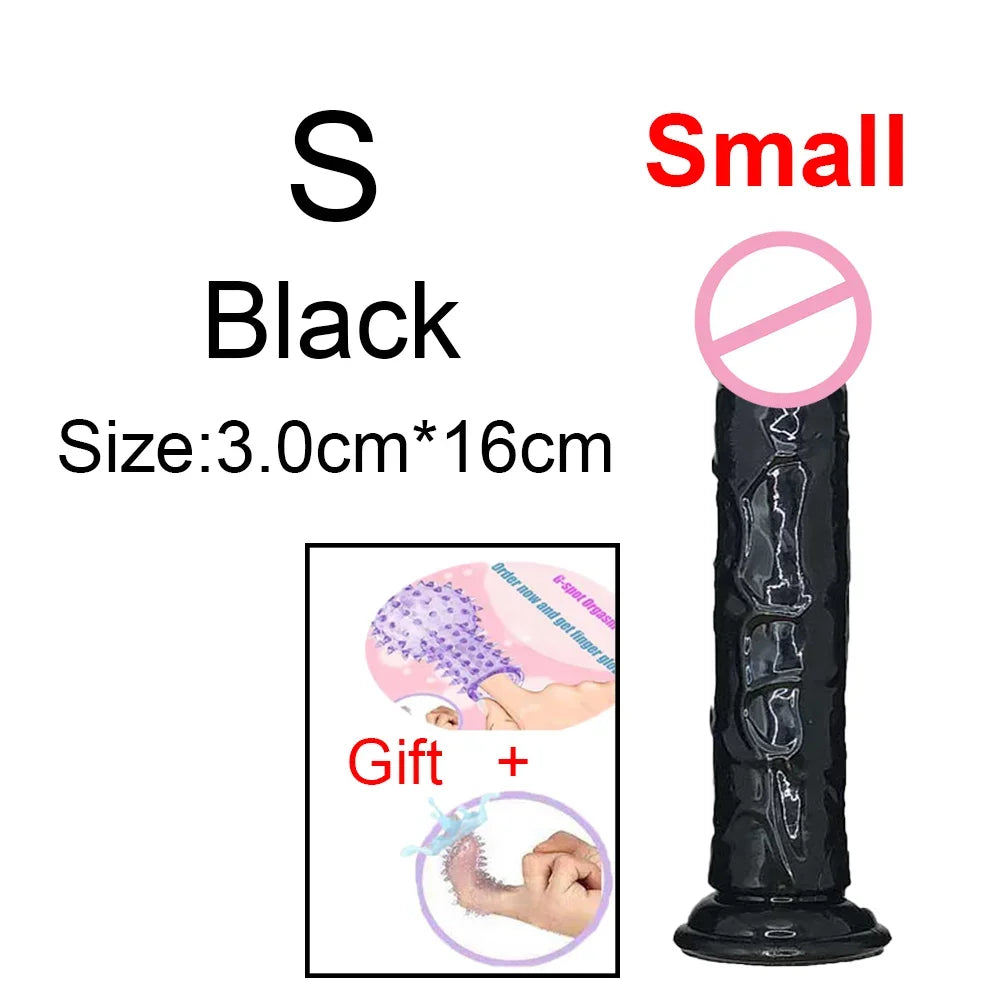 Realistic G-Spot Jelly Dildo Silicone Penis with Suction Cup