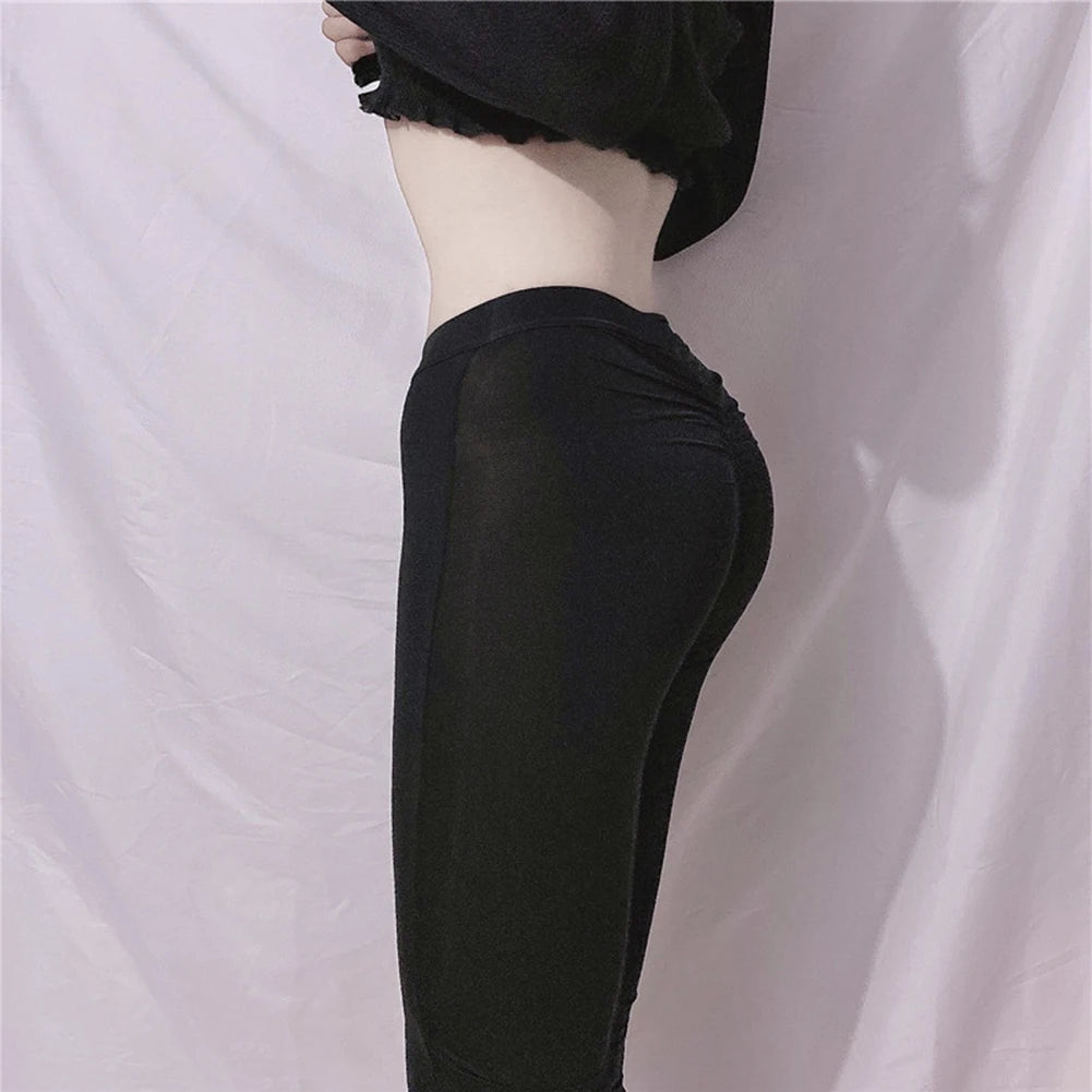 Women's High Waist Sheer Nylon Leggings