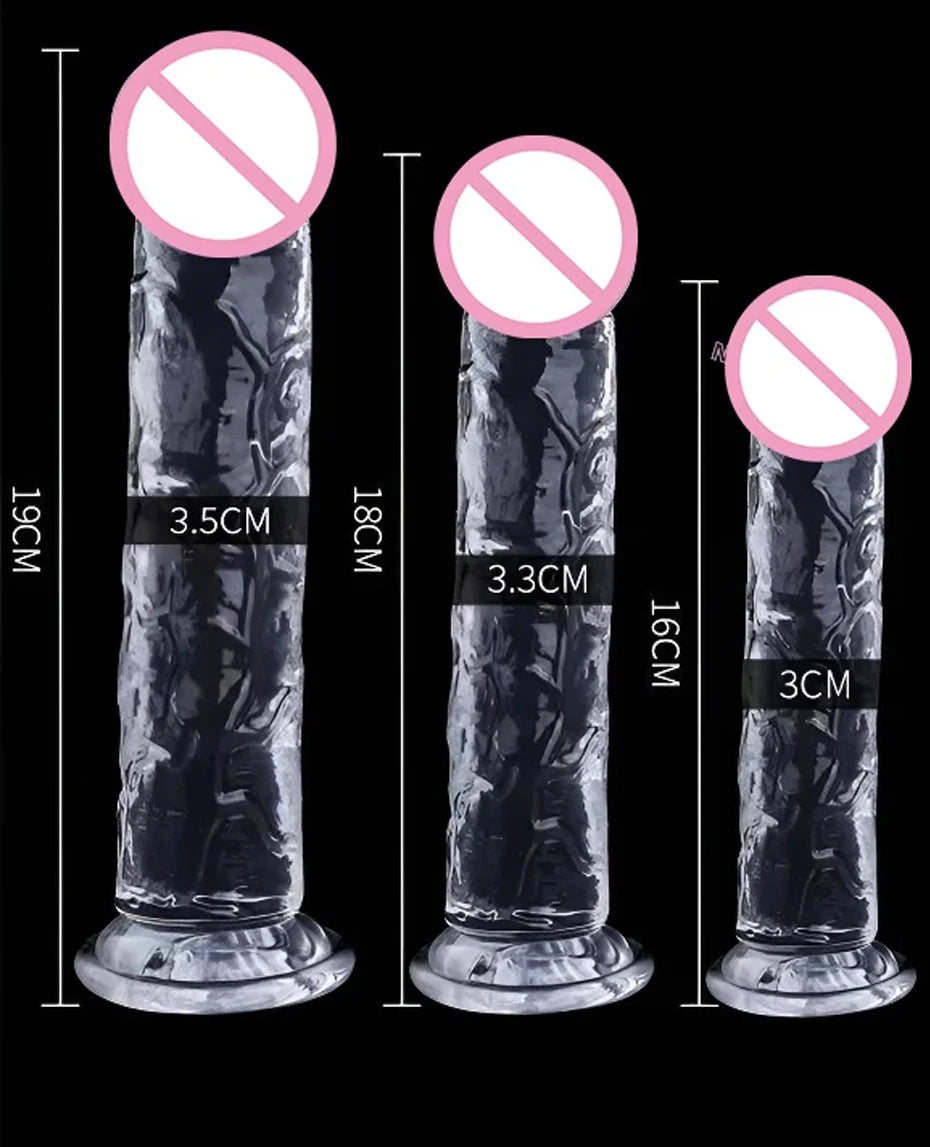 Transparent Soft Jelly Dildo Realistic Fake Dick Penis Suction Cup Dildo Realistic Sex Toys For Lesbian Women Female Masturbator