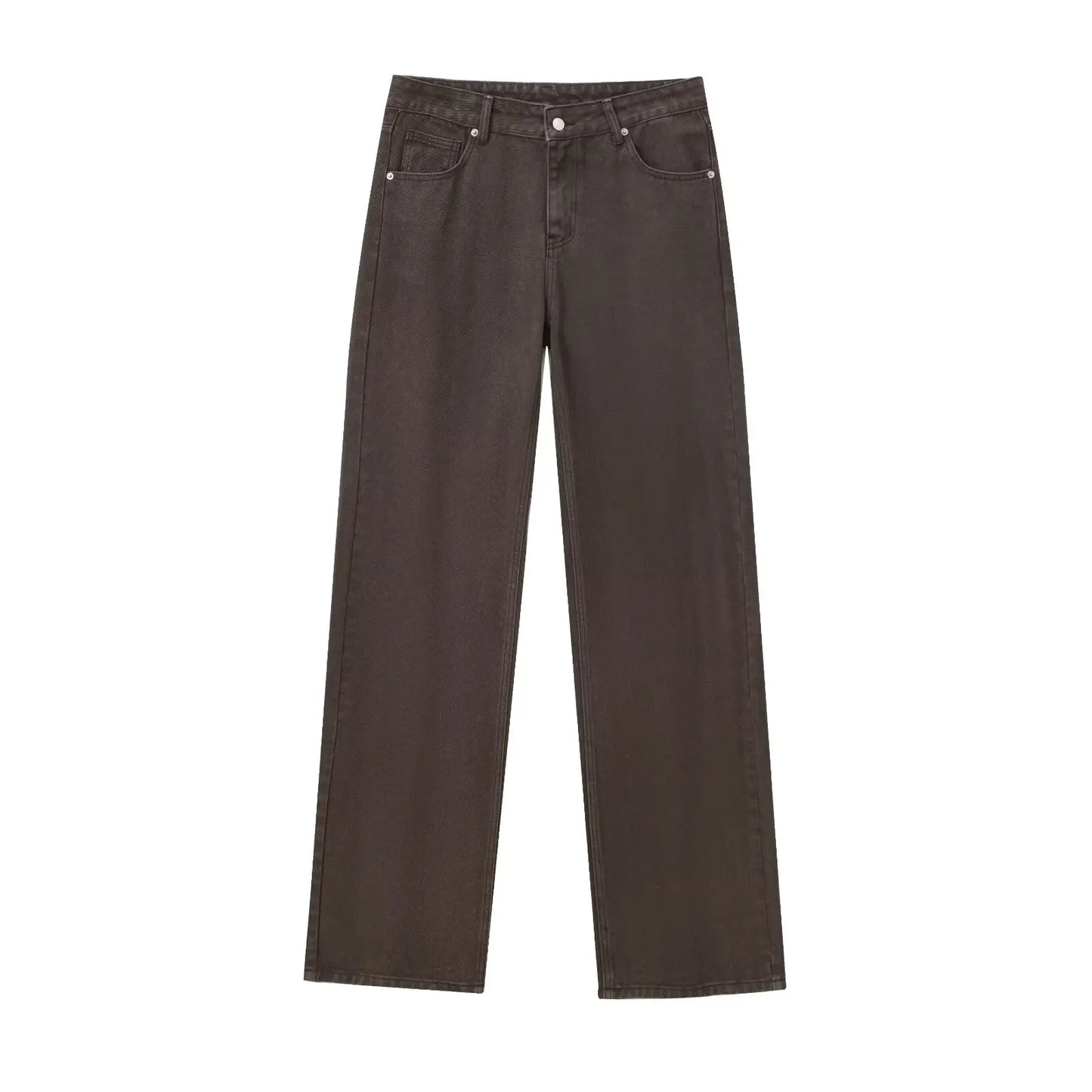 Tangada Women's Straight Denim Jeans - Mid Waist