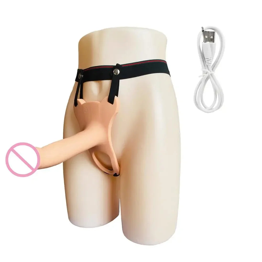Double Penetration Penis Sleeve Dildo Vibrator for Couples Wireless Remote Control Vibrator