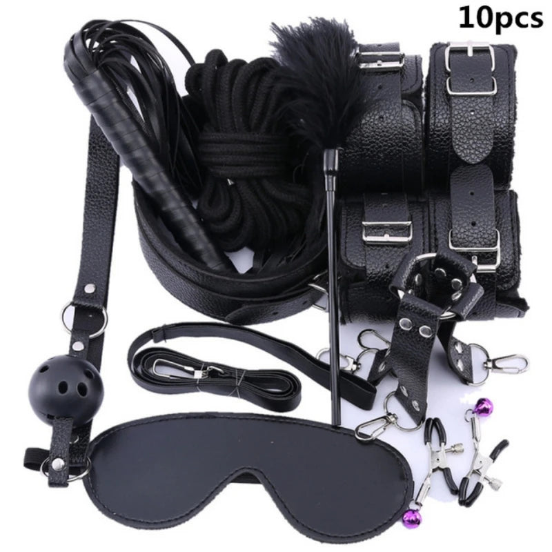 Sex Products BDSM Bondage Set Handcuffs Anal plug Tail