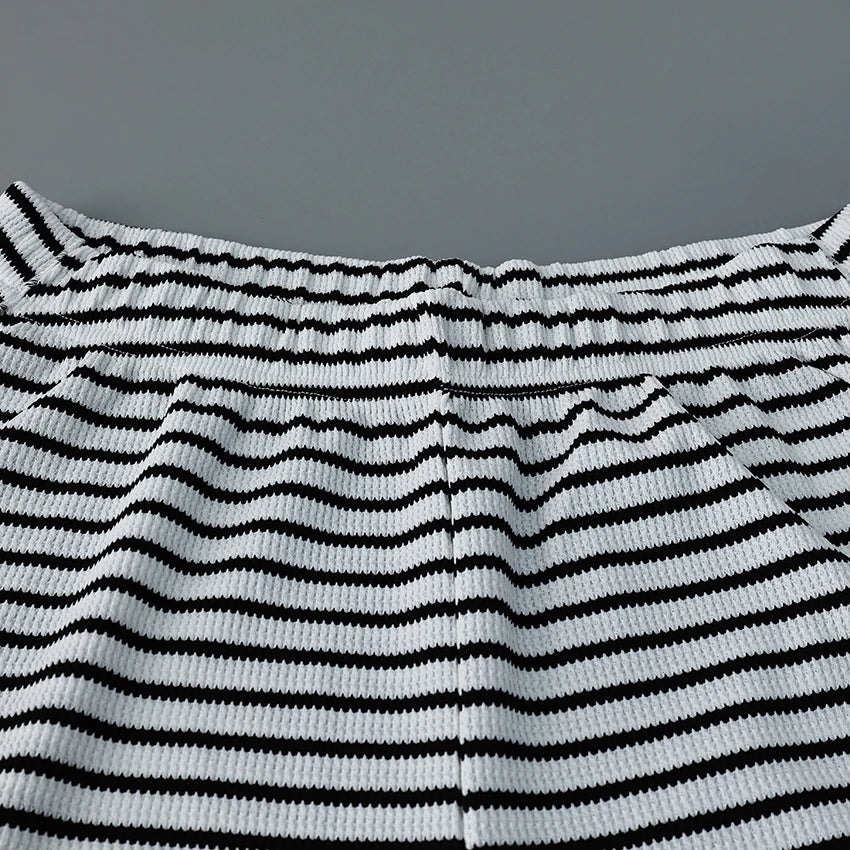 Linad Striped V-Neck Set
