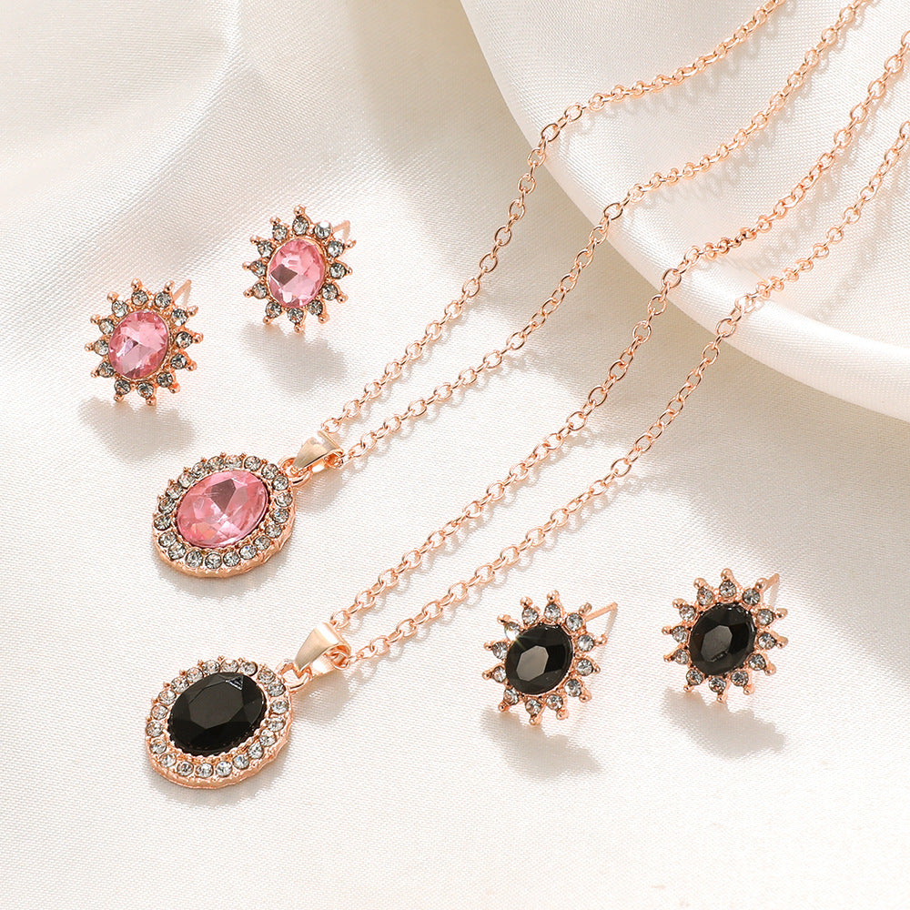 Sunflower Jewelry Set - Rose Gold Plated