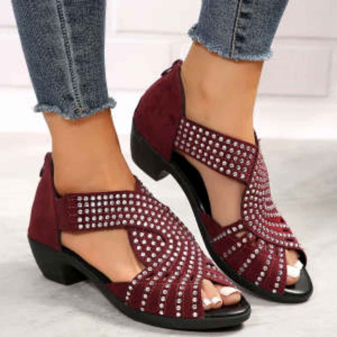 Black Artificial PU Sandals