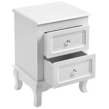 VASAGLE bedside table, each with 2 drawers, pine legs, 2 pieces