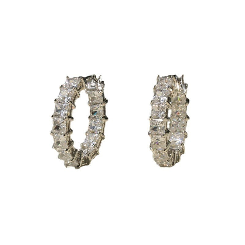 Natural Copper Zircon Circle Earrings