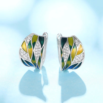 Dripping Oil Leaf Pastoral Earrings