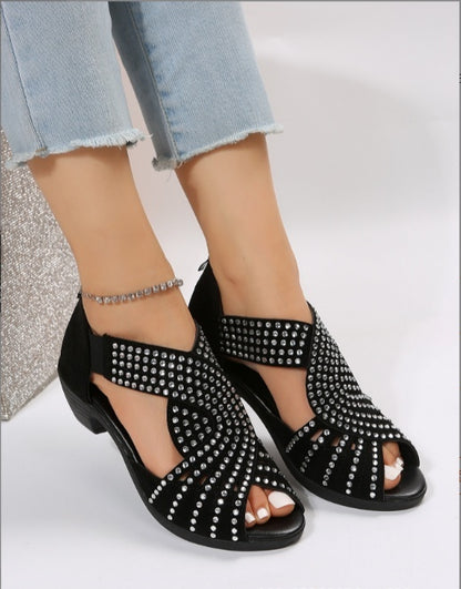 Black Artificial PU Sandals
