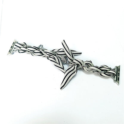 Silk Scarf Metal Watch Strap