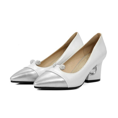 Women's PU Mid Heel Shoes - Color Matching