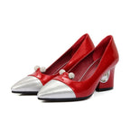 Women's PU Mid Heel Shoes - Color Matching The Max Mall
