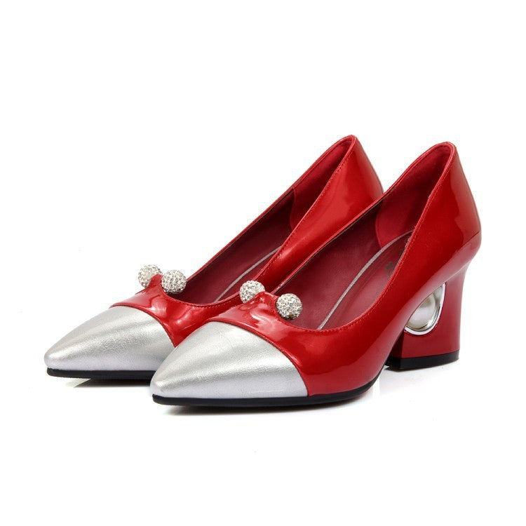 Women's PU Mid Heel Shoes - Color Matching