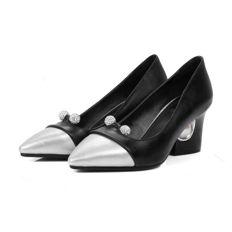 Women's PU Mid Heel Shoes - Color Matching