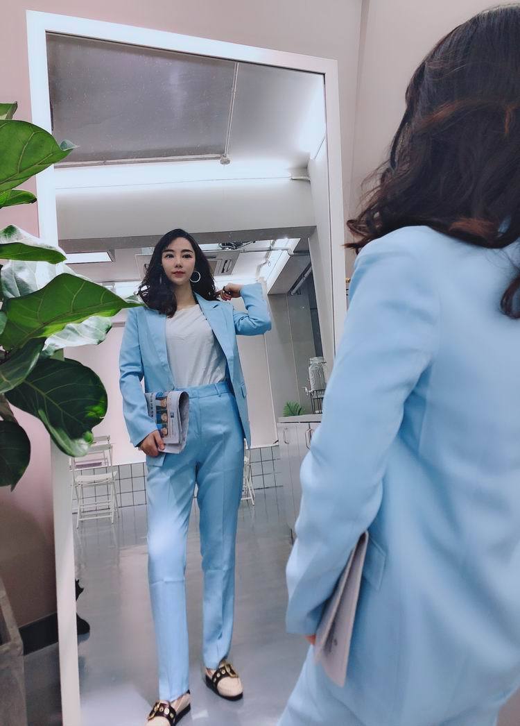 Korean Sweet Style Two-Piece Suit - Polyester