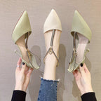 Korean Hollow Sandals - Pointed Toe PU The Max Mall