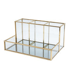 Glass Makeup Organizer Bathroom Cosmetic Organizer With Golden The Max Mall