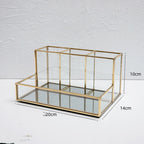 Glass Makeup Organizer Bathroom Cosmetic Organizer With Golden The Max Mall