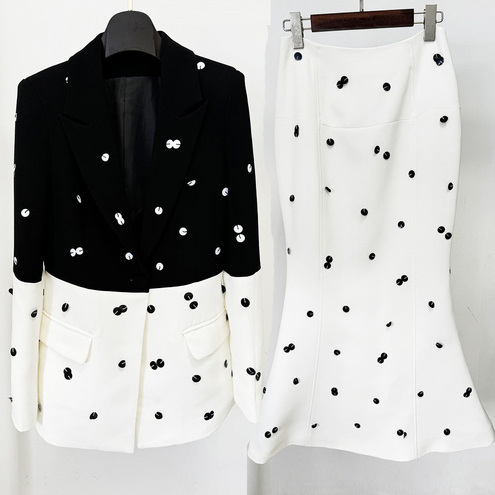 Women's Polka Dot Polyester Suit Set