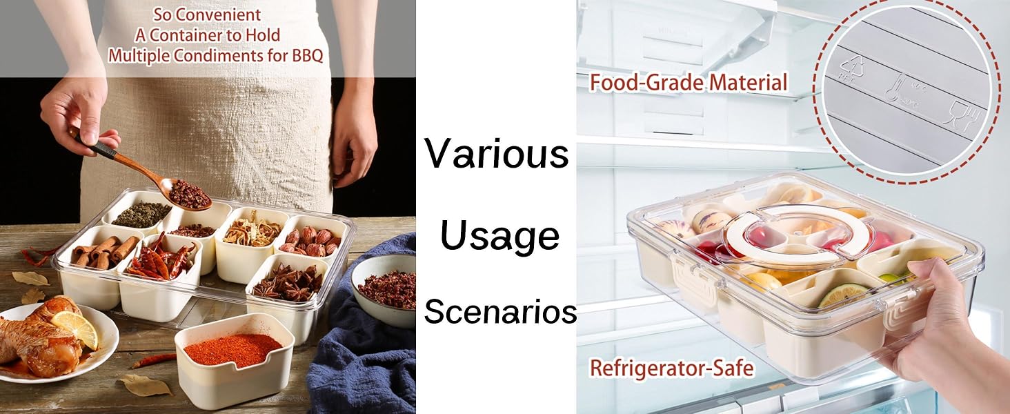 Premium Divided Serving Tray with Secure Lid and Ergonomic Handle The Max Mall