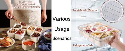Premium Divided Serving Tray with Secure Lid and Ergonomic Handle